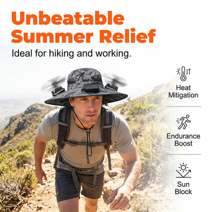 Summer Cooling Solar Fan Bucket Hat