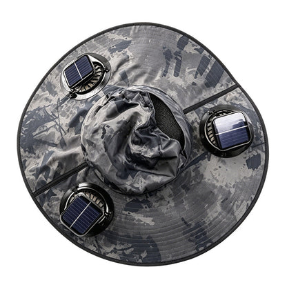 Summer Cooling Solar Fan Bucket Hat