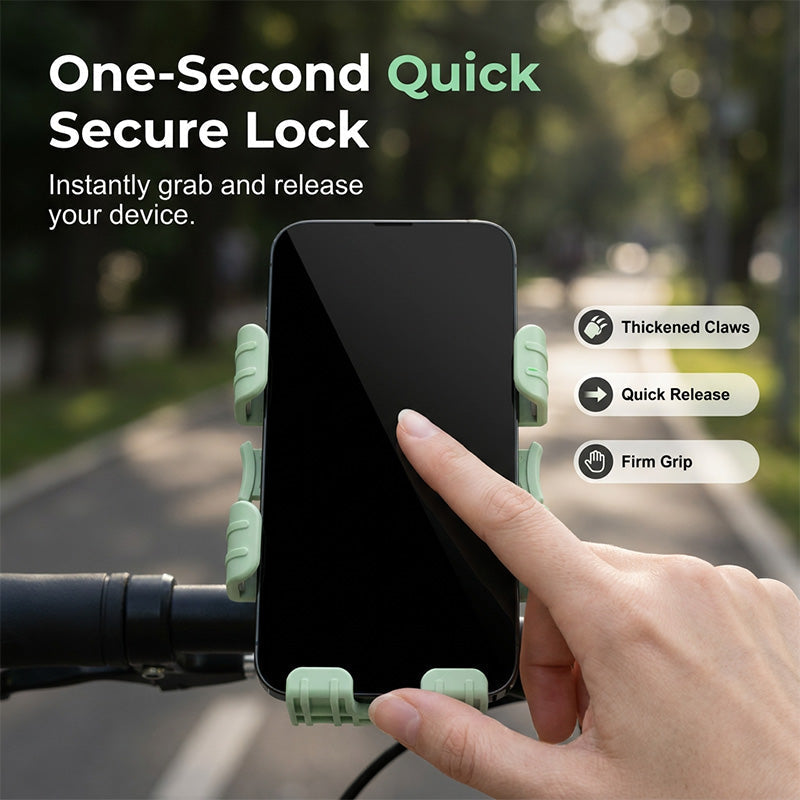 🚴50% OFF NOW! Universal Cycling Phone Mount‑1-Second Instant Lock Bike Phone Holder, 360° Rotation Shockproof Bracket for Bicycle & Motorcycle