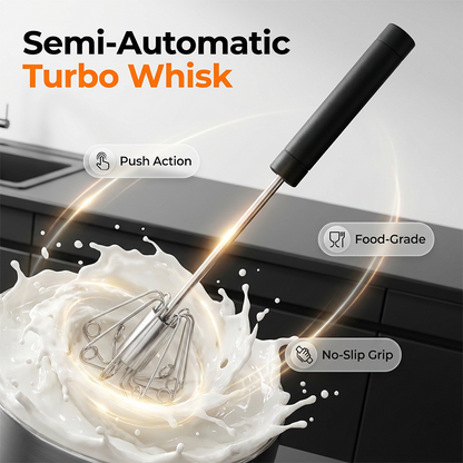 🎁Last Day Promotion 50% OFF🔥Stainless Steel Semi-Automatic Hand Egg Beater