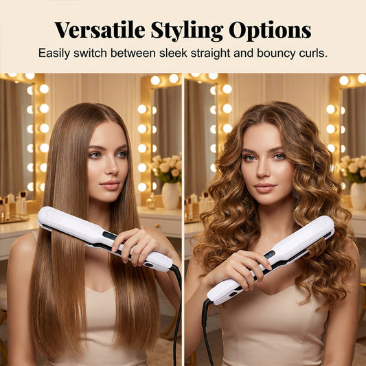 🎁💥  2-in-1 Hair Straightener and Curler with Negative Ionic Care