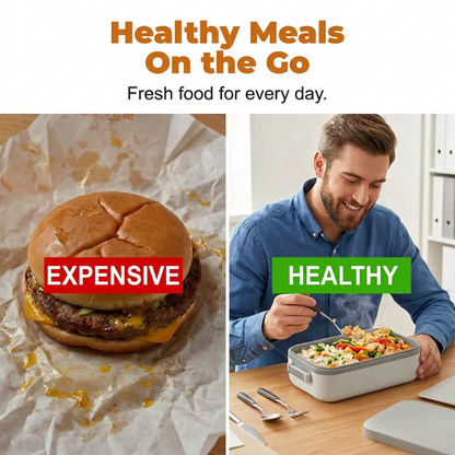 🍱Portable Electric Lunch Box with Self-Heating – Compact & silent – Keeps meals warm – perfect for office, road trips or picnics 🔋✨