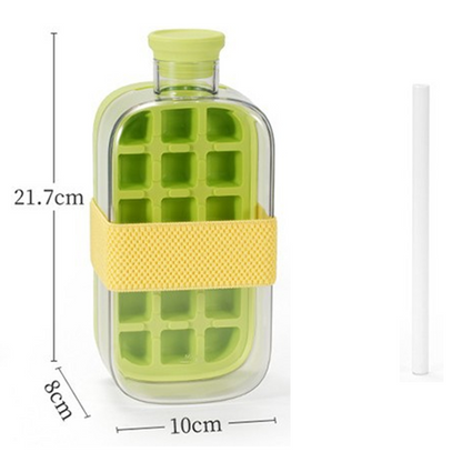 ❄️2-in-1 Ice Cube Maker Water Bottle Built-In Ice Tray, Food-Grade Silicone, Bpa-Free. Make Ice & Store Water In One Bottle – Ideal For Gym, Office & Travel! 🏋️‍♂️💼✈️