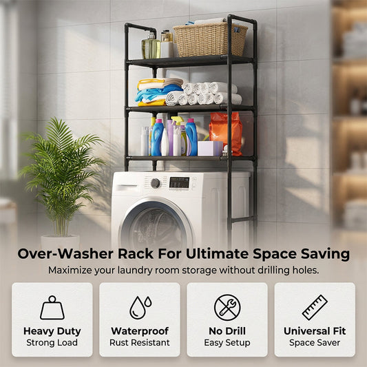 🎁2026 New Arrivals 50% OFF💥No-Drill Bathroom & Laundry Organizer Shelf