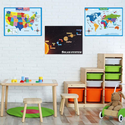 ⏳Limited-time 50% off⏰Geography Learning Poster Wall Map for Kids🗺️