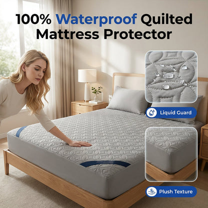🥳2026 HOT SALE🛏️Quilted Waterproof Mattress Protector – Blocks spills & stains, keeps your mattress fresh. Deep pocket, no shifting. Sleep soundly! 😴✨