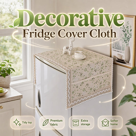 💖LAST DAY SALE!!💖✨Cotton Linen Refrigerator Dust Cover with Pockets