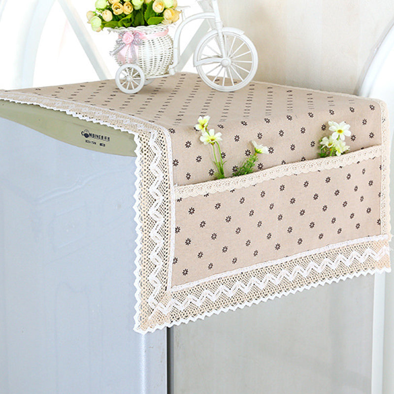 💖LAST DAY SALE!!💖✨Cotton Linen Refrigerator Dust Cover with Pockets