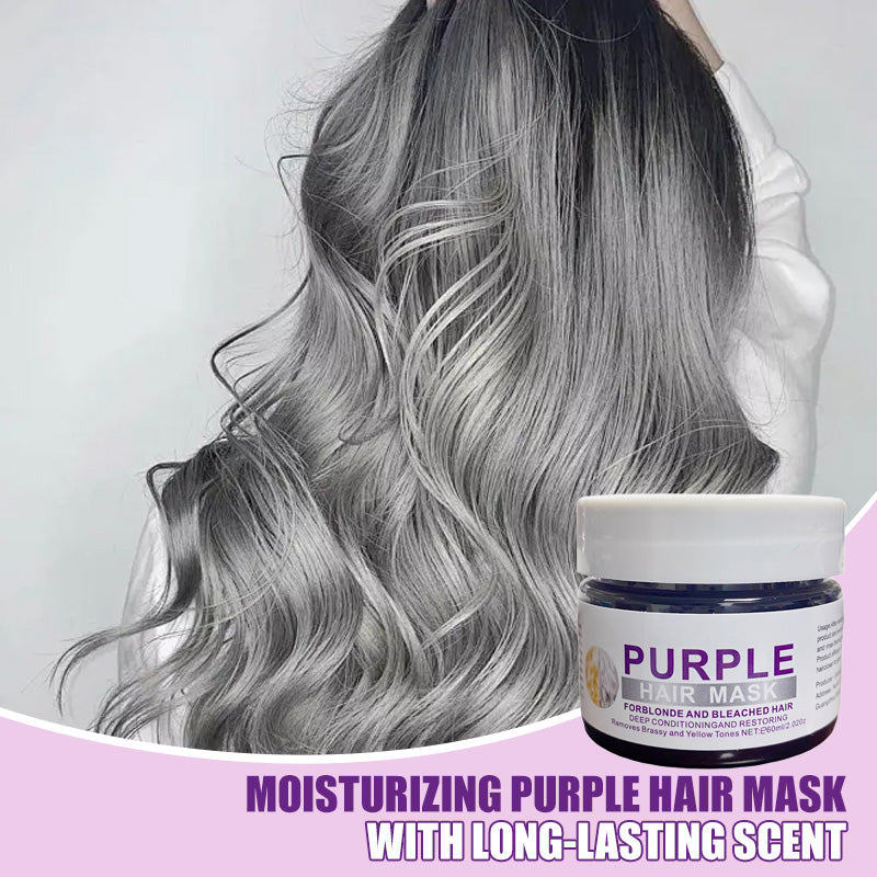 🏆Last Day: 50% Off for a Limited Time!✨Moisturizing Purple Hair Mask with Long-Lasting Scent, Anti-Brass Deep Conditioning Mask for Blonde Bleached Hair