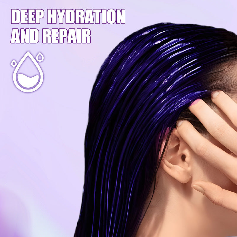 🏆Last Day: 50% Off for a Limited Time!✨Moisturizing Purple Hair Mask with Long-Lasting Scent, Anti-Brass Deep Conditioning Mask for Blonde Bleached Hair