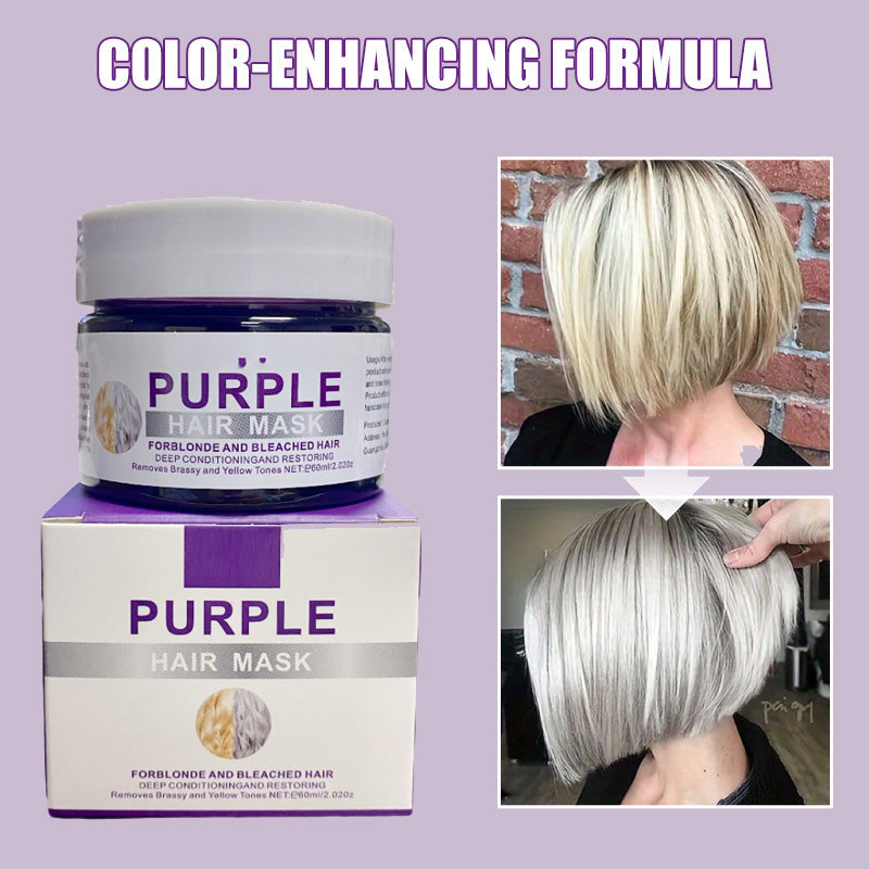 🏆Last Day: 50% Off for a Limited Time!✨Moisturizing Purple Hair Mask with Long-Lasting Scent, Anti-Brass Deep Conditioning Mask for Blonde Bleached Hair