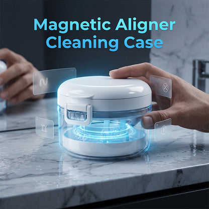🦷Portable Magnetic Aligner Cleaning Case, Removable Retainer Storage Cleaner Box💧