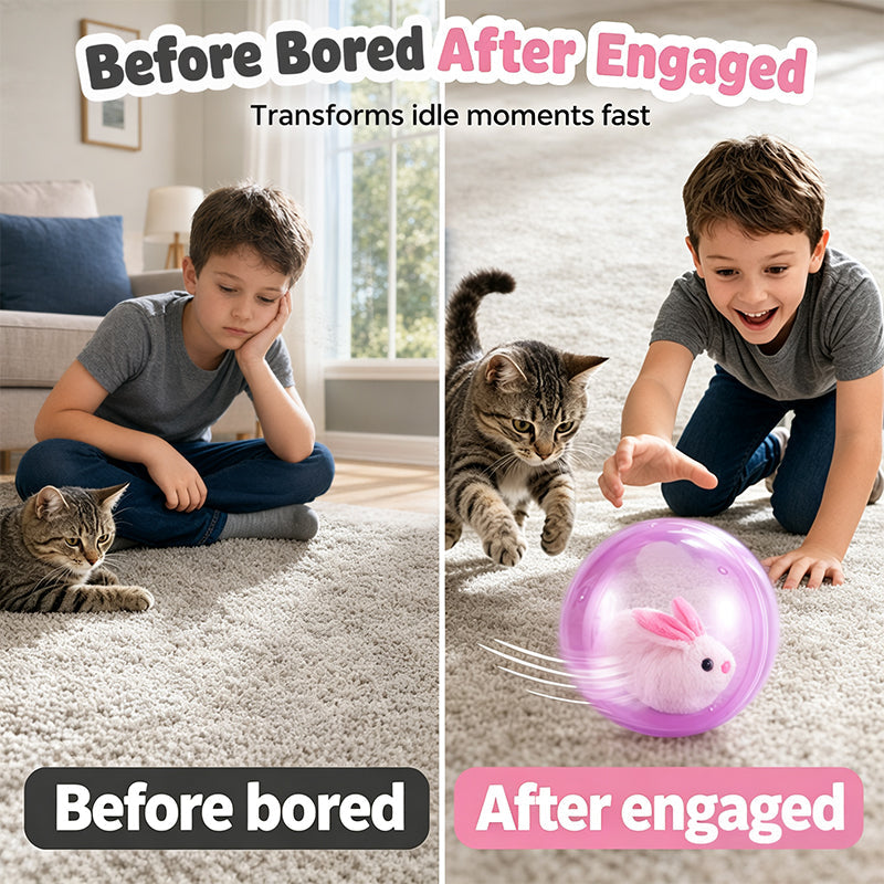 🥳2026 HOT SALE🥳💞50K+ SOLD! 💖🐱Interactive Plush Animal Rolling Ball