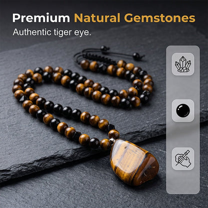 💥Men's Tiger's Eye Beaded Necklace