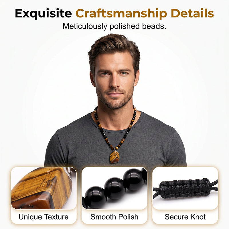 💥Men's Tiger's Eye Beaded Necklace