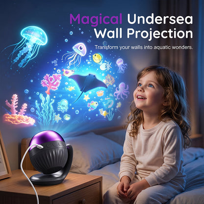 Ocean Starry Sky Projector Night Light with Music for Kids Bedroom