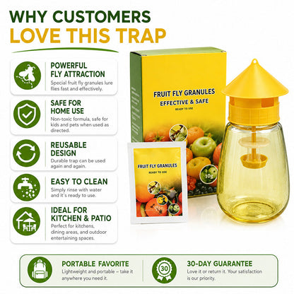 🥳2026 HOT SALE🥳💞50K+ SOLD!🦟🚫 50% OFF! Hanging Fly Trap – 4 entry holes, lures & captures flies fast. Indoor & outdoor use. A summer essential for kitchen & garden! 🌿✨