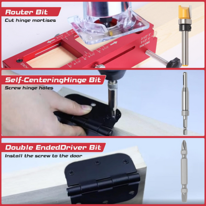 🚪 2026 Sale — Over 20,000 Sold!📐Hinge Mortise Jig Kit – Door‑Hinge Installation Tool 🔩