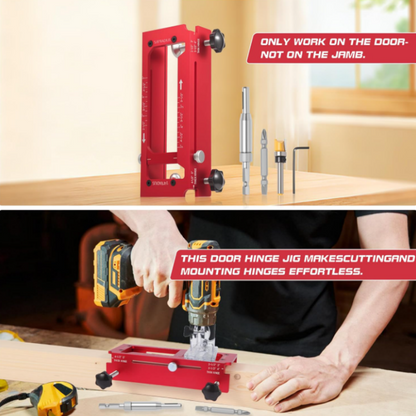 🚪 2026 Sale — Over 20,000 Sold!📐Hinge Mortise Jig Kit – Door‑Hinge Installation Tool 🔩
