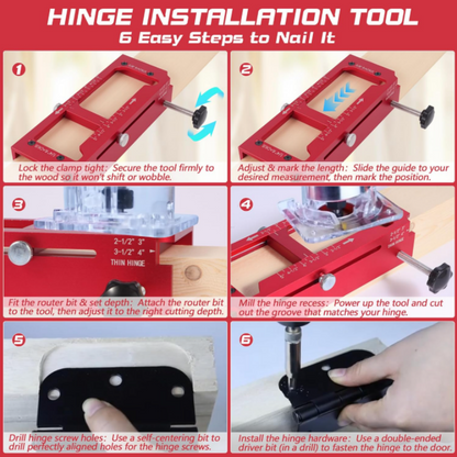🚪 2026 Sale — Over 20,000 Sold!📐Hinge Mortise Jig Kit – Door‑Hinge Installation Tool 🔩