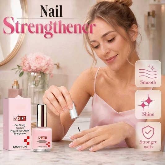 ✨3-in-1 Nail Strengthener Treatment, Repair Serum for Weak Soft Cracked Nails, Smooth Shiny Nail Hardener for Damaged Nails