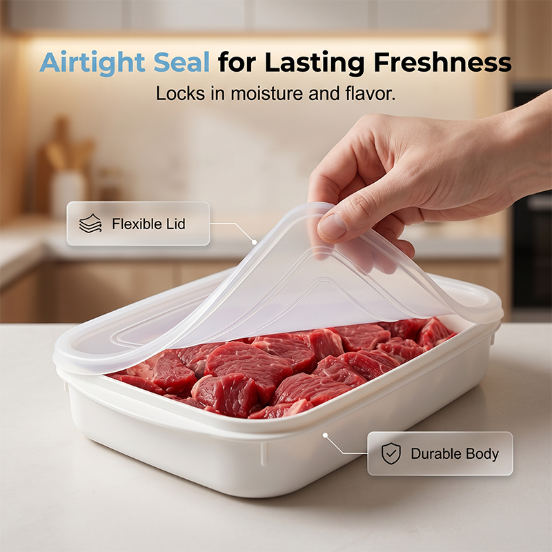 Stackable Fridge Storage Container with Lid🔥50% OFF Limited Time Deal⏳ Airtight Organizer To Save Refrigerator Space & Keep Food Fresh