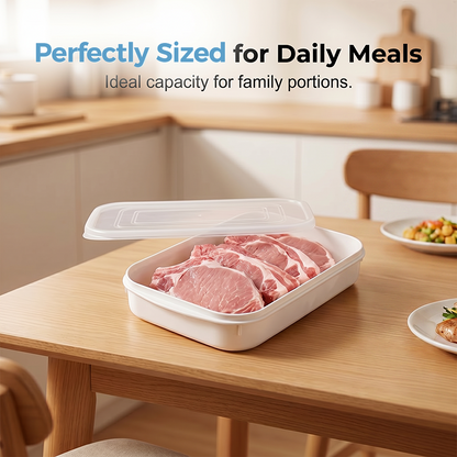 Stackable Fridge Storage Container with Lid🔥50% OFF Limited Time Deal⏳ Airtight Organizer To Save Refrigerator Space & Keep Food Fresh