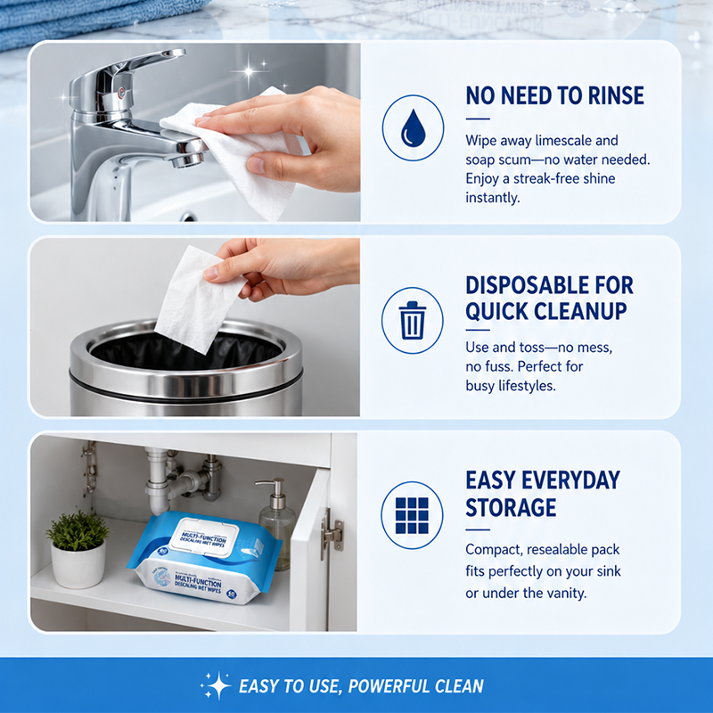 🚿 BUY MORE GET MORE FREE 🎁Multi-function Bathroom Descaling Cleaning Wipes