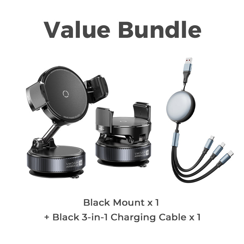 ✨💪Adjustable Magnetic Car Mount with Vacuum Suction Base Universal Stable Magnet Phone Stand Auto Interior Accessory