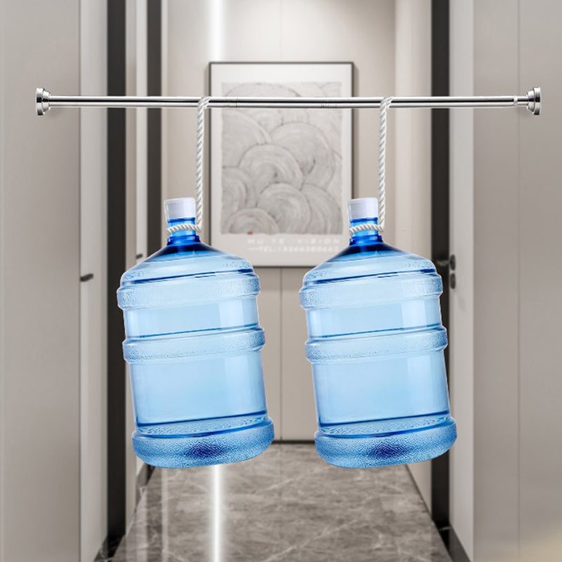 🧥50% OFF NOW! Adjustable No‑Drill Tension Rod, 70‑100cm Spring Tension Clothes Hanging Rod, No‑Damage Non‑Slip Closet Curtain Rod, Max 15KG Load for Wardrobe, Bathroom