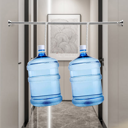 🧥50% OFF NOW! Adjustable No‑Drill Tension Rod, 70‑100cm Spring Tension Clothes Hanging Rod, No‑Damage Non‑Slip Closet Curtain Rod, Max 15KG Load for Wardrobe, Bathroom