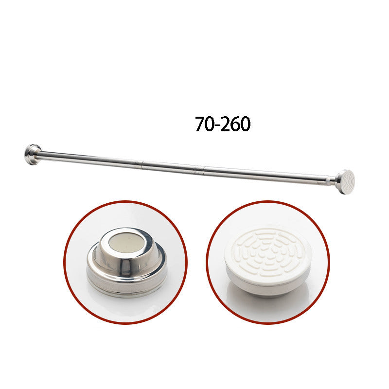 🧥50% OFF NOW! Adjustable No‑Drill Tension Rod, 70‑100cm Spring Tension Clothes Hanging Rod, No‑Damage Non‑Slip Closet Curtain Rod, Max 15KG Load for Wardrobe, Bathroom