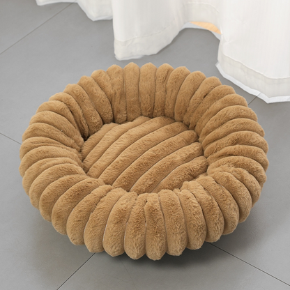 🐾 50% OFF NOW! 🛏️ Ultra-Soft Round Calming Cat & Dog Bed – Raised Rim, Cozy Plush & Orthopedic Support for Restful Sleep ✨