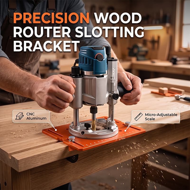 ⏳🔥LIMITED-TIME 50% OFF! ⏰🔩 Aluminum Alloy Wood Router Slotting Bracket – Straight Slots Every Time, Even for Beginners! ✨