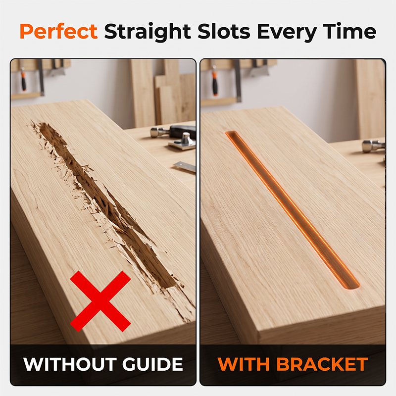 ⏳🔥LIMITED-TIME 50% OFF! ⏰🔩 Aluminum Alloy Wood Router Slotting Bracket – Straight Slots Every Time, Even for Beginners! ✨