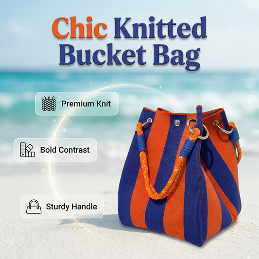 🏆👜🌴Striped Knit Bucket Handbag