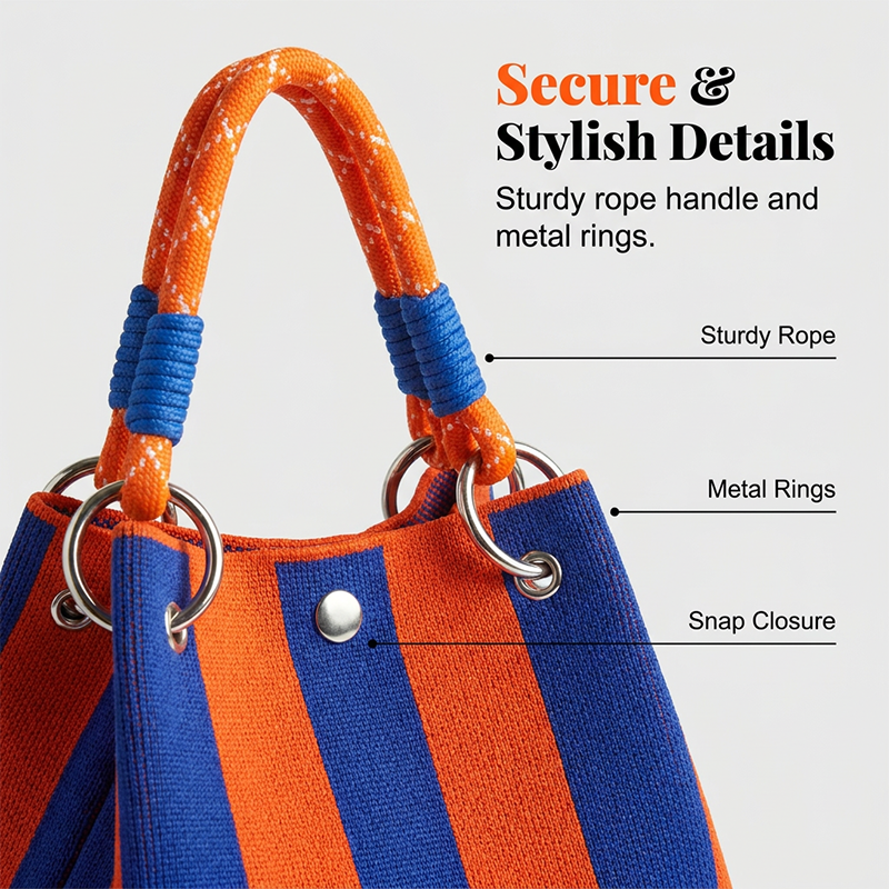 🏆👜🌴Striped Knit Bucket Handbag