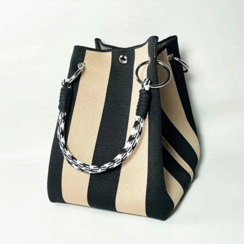 🏆👜🌴Striped Knit Bucket Handbag