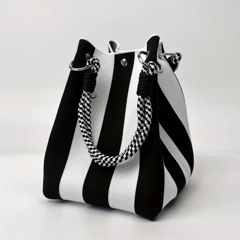 🏆👜🌴Striped Knit Bucket Handbag