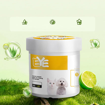 🎉55K+ Sold 🐾 Natural Plant-Based Pet Eye & Ear Wipes, Aloe Gentle Tear Stain Remover for Dogs & Cats