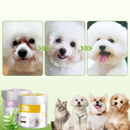 🎉55K+ Sold 🐾 Natural Plant-Based Pet Eye & Ear Wipes, Aloe Gentle Tear Stain Remover for Dogs & Cats