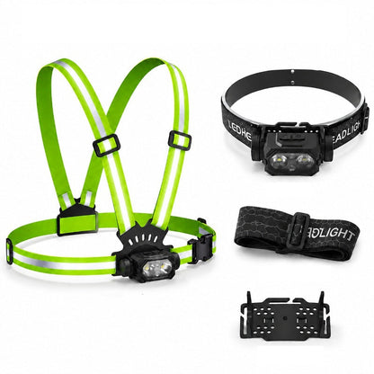 Rechargeable LED Chest Light with Reflective Straps