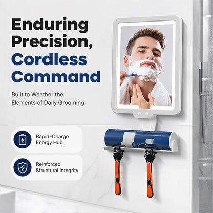 LED Shower Mirror with Heated Anti-Fog for Shaving