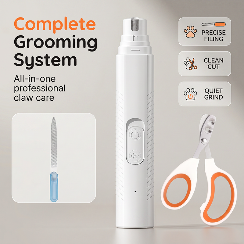 Quiet Electric Pet Nail Grinder with LED Light for Dogs and Cats