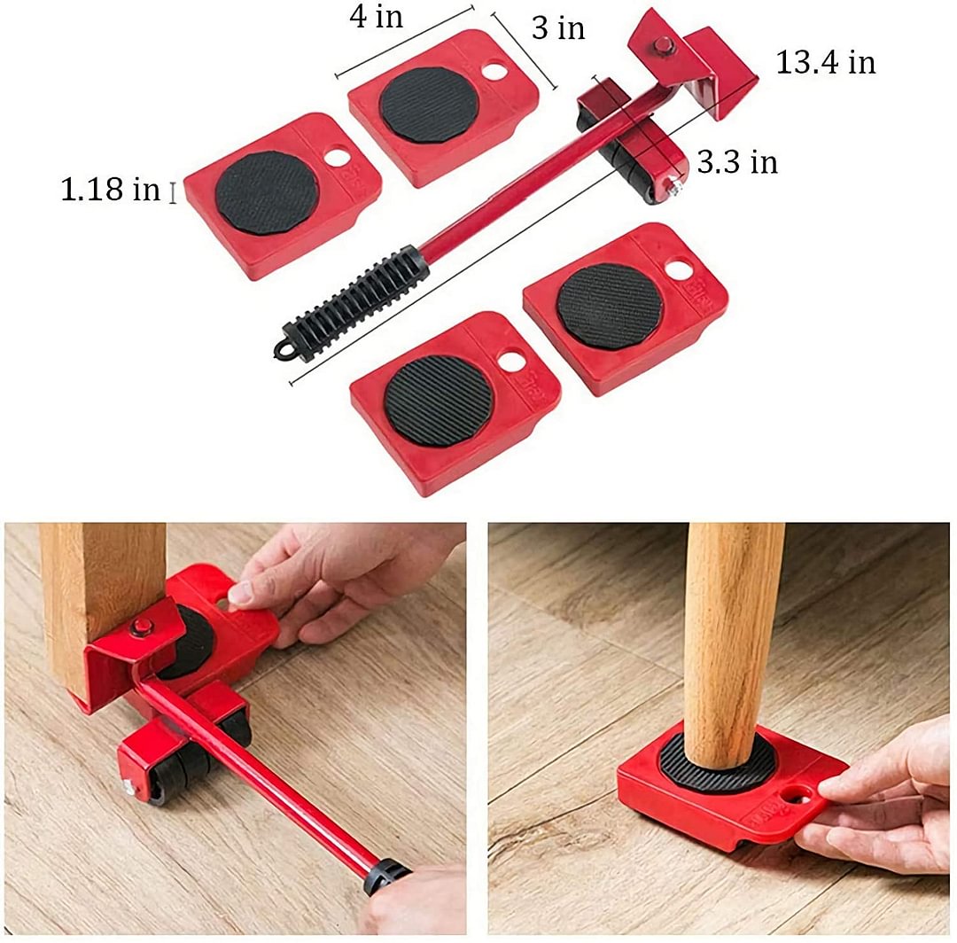🏠 Heavy Furniture Moving Tool Kit – 8-Piece System for Home & Office Rearranging