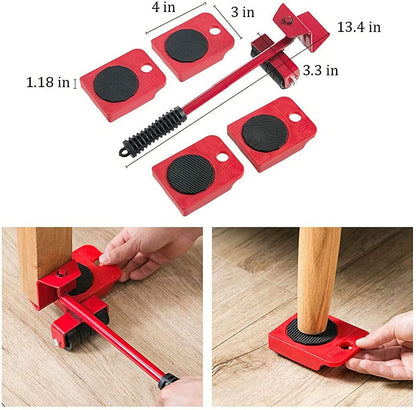 🏠 Heavy Furniture Moving Tool Kit – 8-Piece System for Home & Office Rearranging