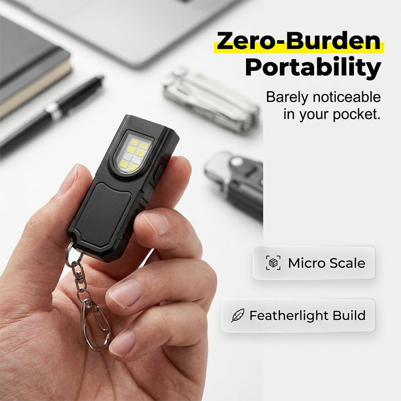 🏆 Last Day Special Price £8.99! 🔥Buy 2 Get 1 Free🎁Magnetic Mini Keychain Torch | Ultralight (25g) | Industrial-Grade Magnetic Base | Red & Blue Warning Lights✨