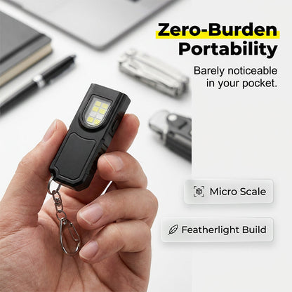 🏆 Last Day Special Price £8.99! 🔥Buy 2 Get 1 Free🎁Magnetic Mini Keychain Torch | Ultralight (25g) | Industrial-Grade Magnetic Base | Red & Blue Warning Lights✨
