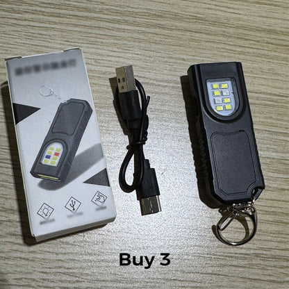 🏆 Last Day Special Price £8.99! 🔥Buy 2 Get 1 Free🎁Magnetic Mini Keychain Torch | Ultralight (25g) | Industrial-Grade Magnetic Base | Red & Blue Warning Lights✨