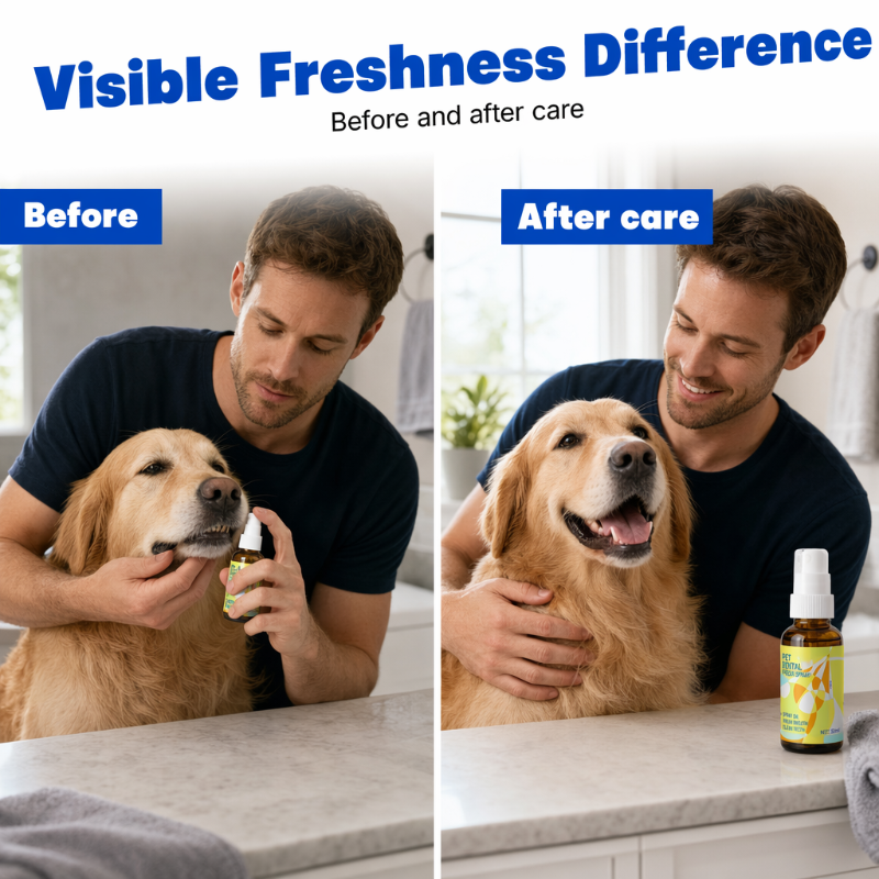 🔥Hot Sale 50% OFF🔥 Pet Breath Freshening Spray – Peppermint & Enzymes, No-Brush🐶